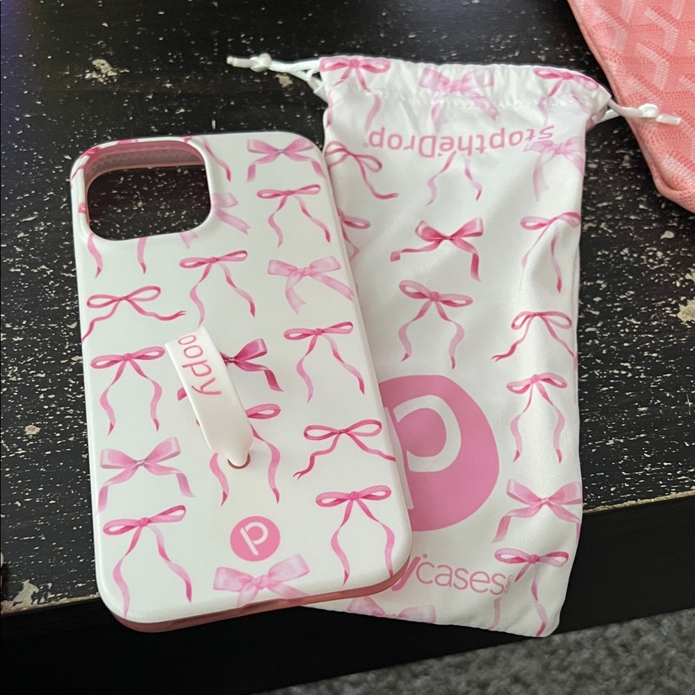 Brand new Loopy Pink Bow Phone Case with Stand 13 pro max
